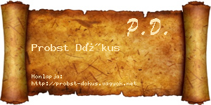 Probst Dókus névjegykártya